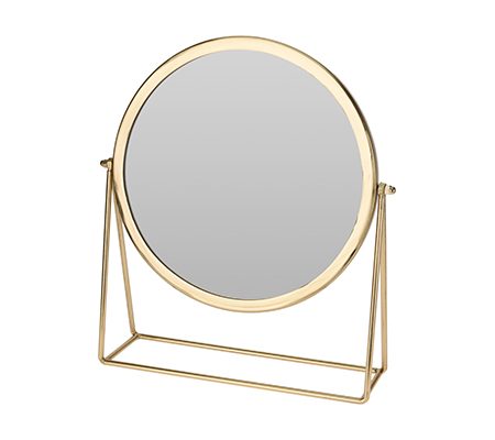 A16000110 Зеркало настольное  металл. цвет золото 33*9*38см