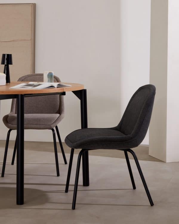 Aimin Стул из серой синели с черными стальными ножками — изображение 2