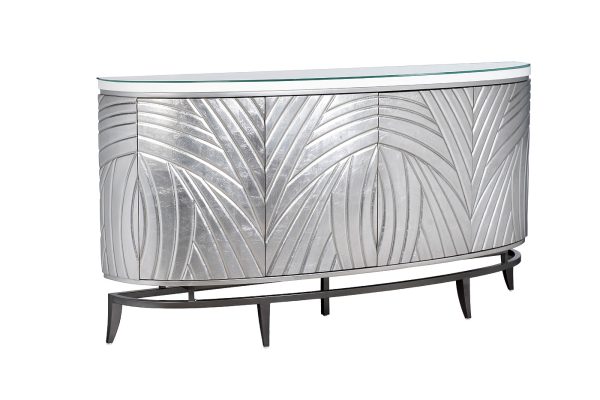 ART-2932  Комод серебристый с декором 182*41*97см — изображение 2
