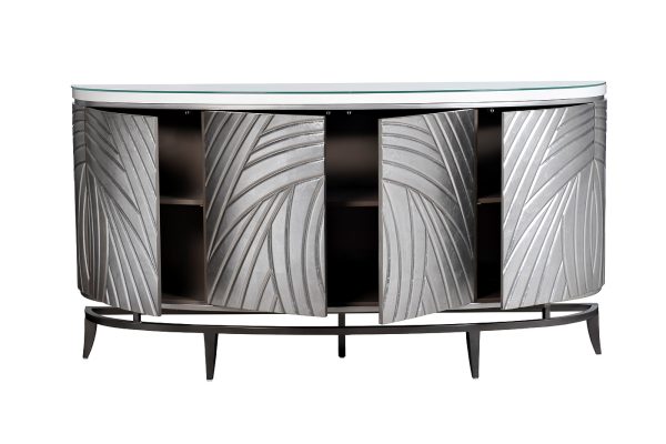 ART-2932  Комод серебристый с декором 182*41*97см — изображение 3