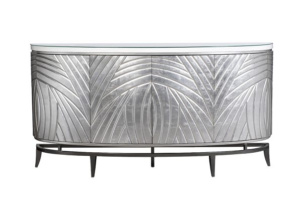 ART-2932  Комод серебристый с декором 182*41*97см