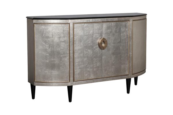 ART-N2911-S Комод серебристый с каменн.столешницей 160*43*102см — изображение 2