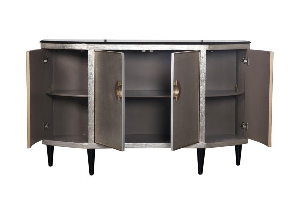 ART-N2911-S Комод серебристый с каменн.столешницей 160*43*102см — изображение 3