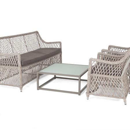"Асти-Касабланка" лаунж-зона из искусственного ротанга на 4 персоны