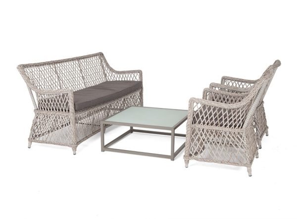 "Асти-Касабланка" лаунж-зона из искусственного ротанга на 4 персоны