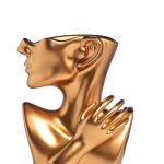 B2419 Кашпо "Женский профиль" золото 19*11*24см