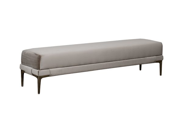 Банкетка Prima на метал опорах бежевая Velvet BEG 40*160*40см — изображение 2