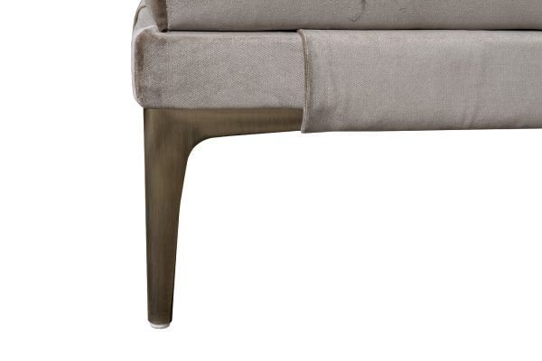 Банкетка Prima на метал опорах бежевая Velvet BEG 40*160*40см — изображение 5