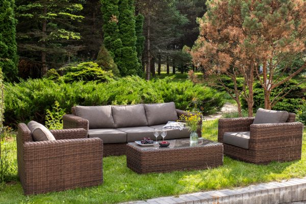 "Барселона" лаунж-зона из искусственного ротанга, цвет соломенный — изображение 3