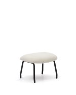 Belina Пуф для ног из белой ткани букле и стали с черной отделкой — изображение 4