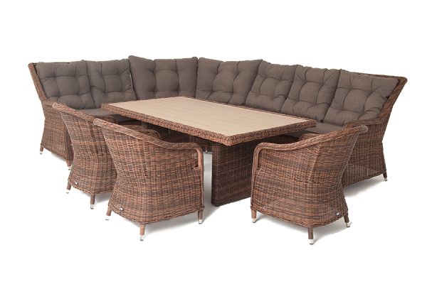 "Бергамо" обеденная группа угловая из искусственного ротанга, цвет коричневый — изображение 4