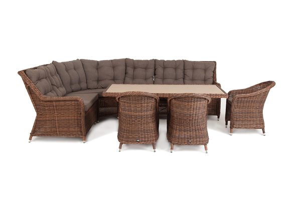 "Бергамо" обеденная группа угловая из искусственного ротанга, цвет коричневый — изображение 5