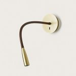 Бра Flexi Leather латунный металл / темно-коричневая кожа