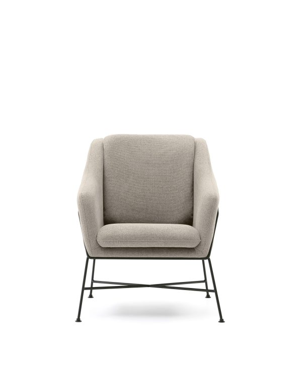 Brida Кресло бежевое на черных стальных ножках — изображение 4