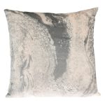 CAL210770 Подушка с принтом под мрамор велюр  серая 45*45см