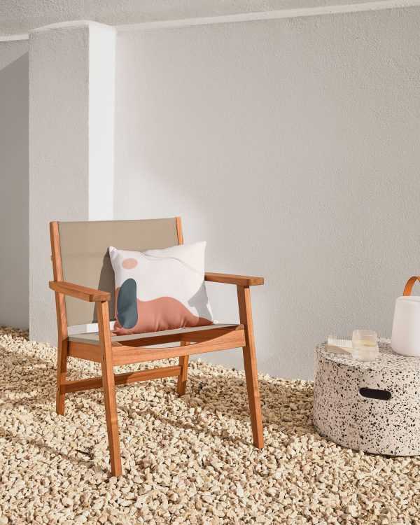 Чехол для подушки Abish с геометрическими фигурами бежевый 45 x 45 см — изображение 3