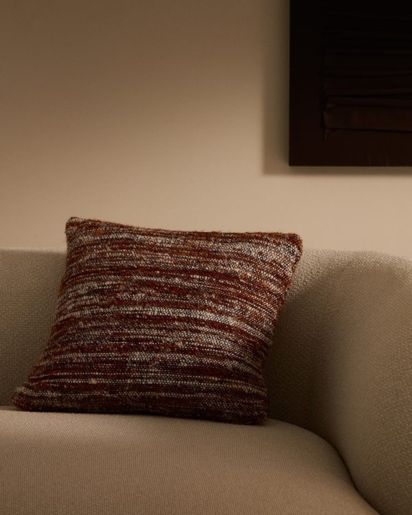 Чехол на подушку Yadit из терракотовой вискозы и хлопка 45 x 45 см — изображение 2