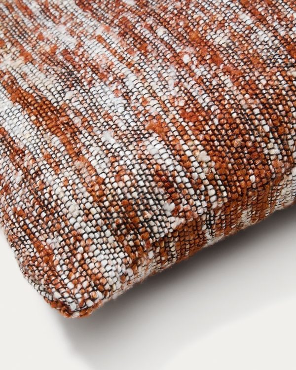 Чехол на подушку Yadit из терракотовой вискозы и хлопка 45 x 45 см — изображение 3