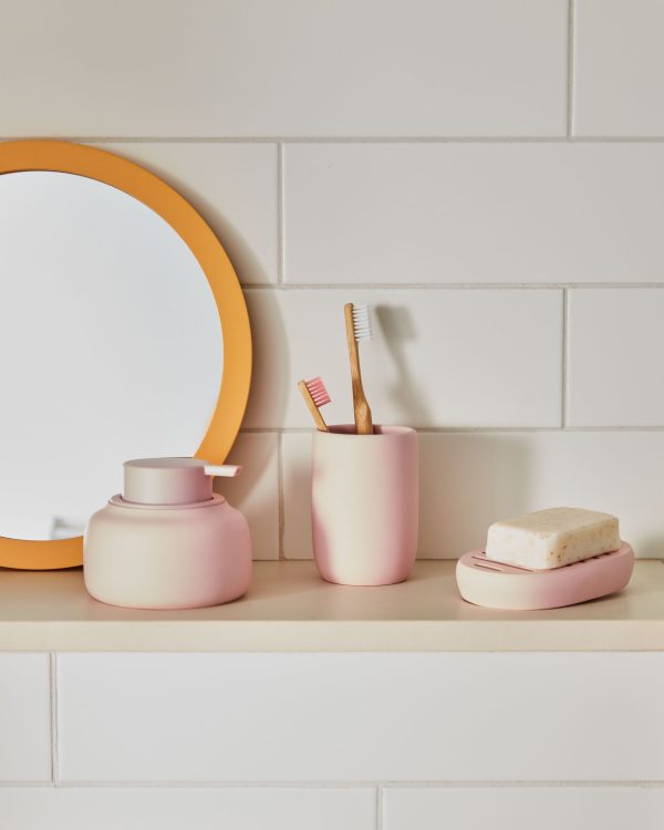 Chia Мыльница из искусственного камня розового цвета — изображение 2