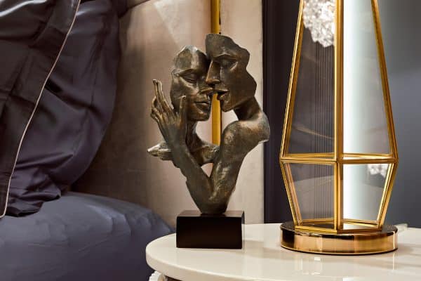 D3210 Статуэтка "Влюбленные-2" металлик 19*10*32см — изображение 3