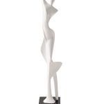 D3506-WH Статуэтка "Девушка. Абстракция-2" белая 6*6*35 см