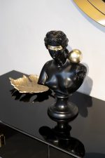 D3521 Статуэтка "Античный бюст" женский черн. 21*14*h.35см — изображение 3