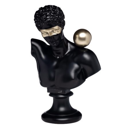 D3524 Статуэтка "Античный бюст" мужской черн. 24*14*h.35см