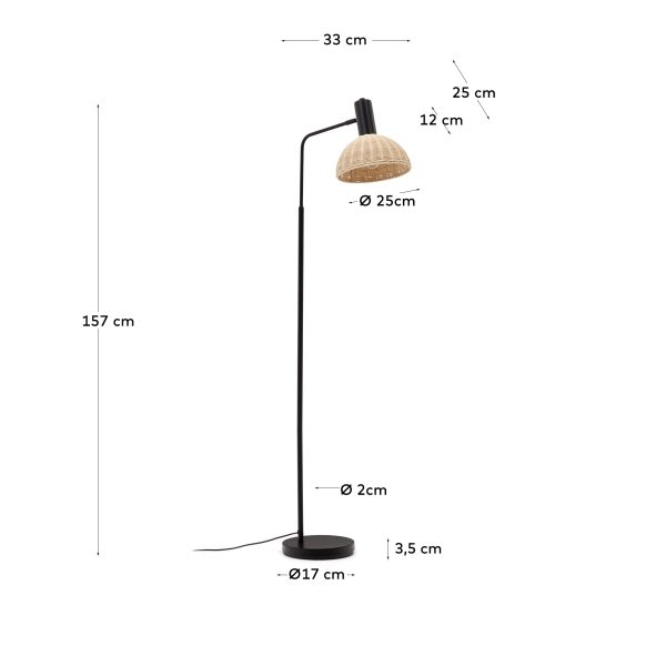 Damila Торшер из ротанга и черного металла — изображение 4
