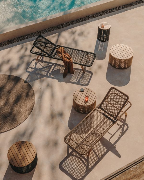 Dandara Журнальный столик из стали и бежевого шнура — изображение 2