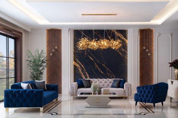 Диван 2-х местный Голд синий — изображение 4