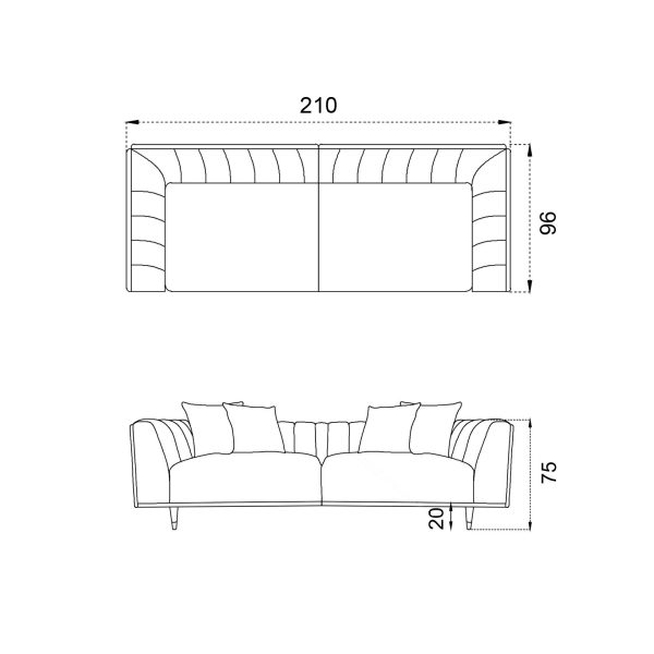 Диван 2-х местный Прага 210 см — изображение 3