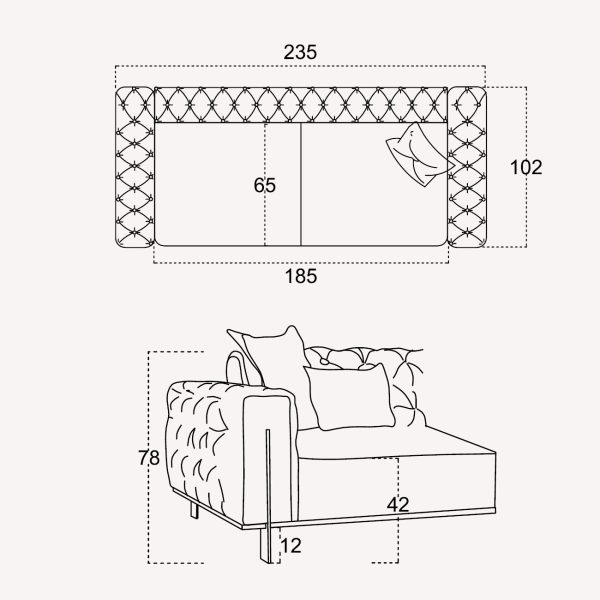 divan-3-h-mestnyj-gold-sinij-2 Диван 3-х местный Голд синий — изображение 3