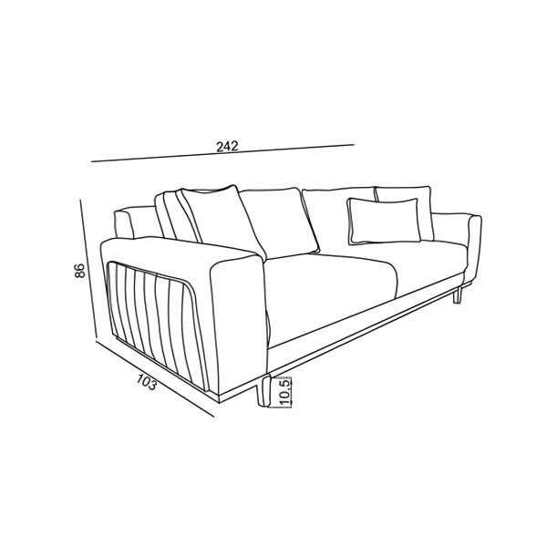 Диван 3-х местный Касса бежевый — изображение 3