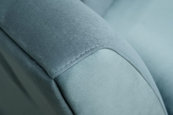 Диван Annette трехместный без мех,велюр бирюз.Colt1004/зол 250*100*95 — изображение 4