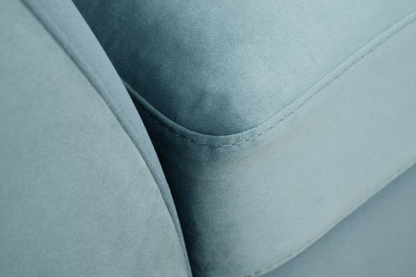 Диван Annette трехместный без мех,велюр бирюз.Colt1004/зол 250*100*95 — изображение 5