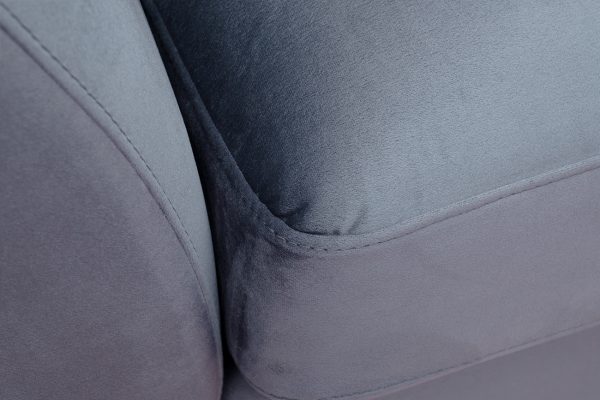 Диван Annette трехместный без мех,велюр сапфир Colt1006/хром 250*100*95 — изображение 4