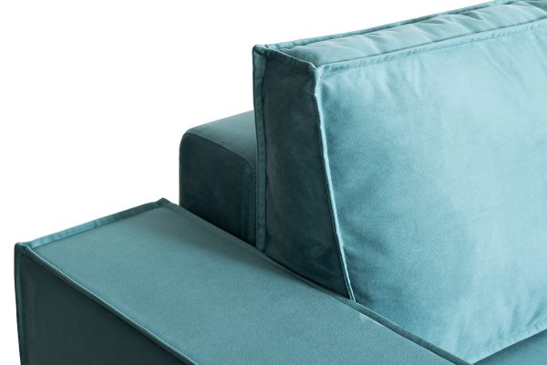 Диван Bergamo трехм.раскл.угл. правый вел.бирюз.Vel43 250*160*90 — изображение 5