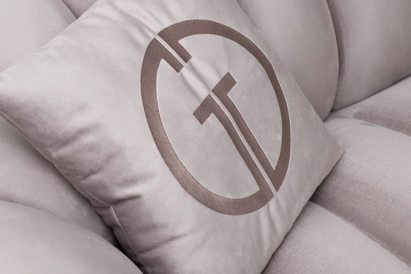 Диван Fabio трехместный велюр бежевый Colton1001-SERROS 239*95*72см, 2 подушки — изображение 3