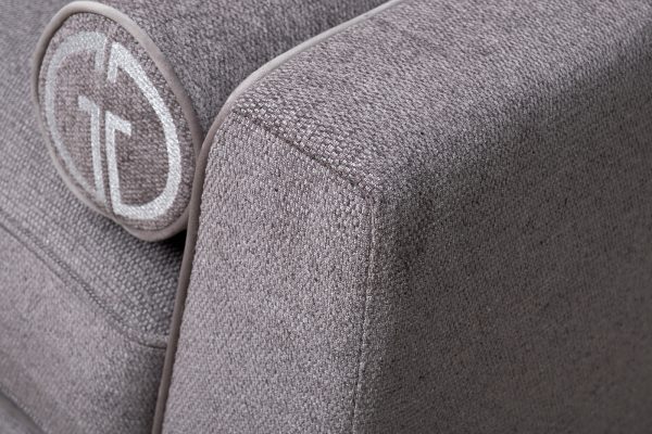 Диван Madrid Memory с кантом трехм. без мех.,шенилл коричневый Natur Kor+Colt032 — изображение 3