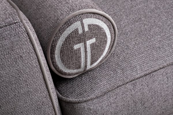 Диван Madrid Memory с кантом трехм. без мех.,шенилл коричневый Natur Kor+Colt032 — изображение 4