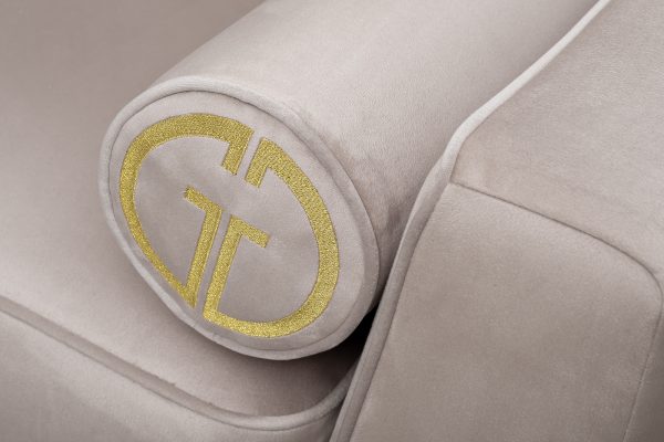 Диван Madrid Memory с кантом трехм. без мех.,велюр бежевый Colt021+Colt030 — изображение 3