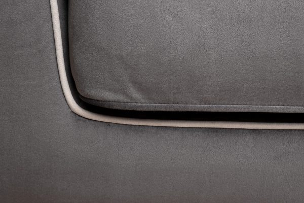 Диван Madrid Memory с кантом трехм. без мех.,велюр серый Colt1003+Colt030 — изображение 5