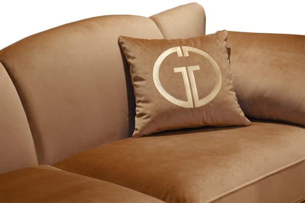 Диван Siena трехм.без мех.,велюр золотой Colt004 228*92*92см — изображение 3