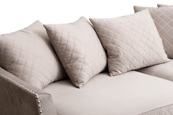 Диван Sorrento 250 трехмест., велюр св.серый Colt030-SVSER250*101*90 — изображение 3