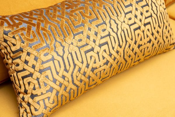 Диван Trevi 230М(К) трехм раскл с кантом оранж Velv ORANG+Lattice ORANG 232*103*88см — изображение 4