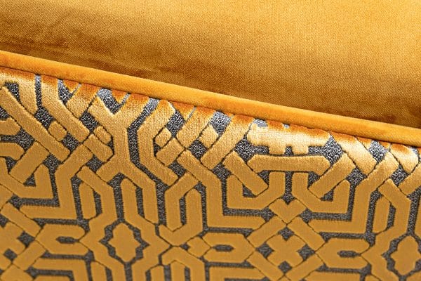 Диван Trevi 230М(К) трехм раскл с кантом оранж Velv ORANG+Lattice ORANG 232*103*88см — изображение 5