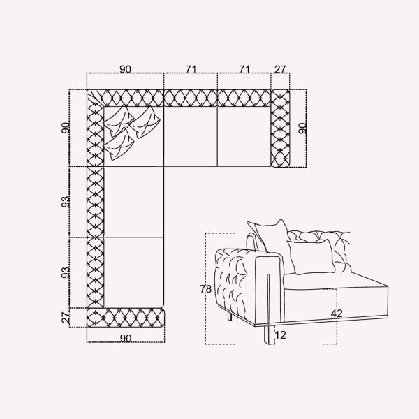 Диван угловой Голд зелёный — изображение 3
