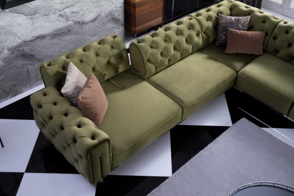 Диван угловой Голд зелёный — изображение 5