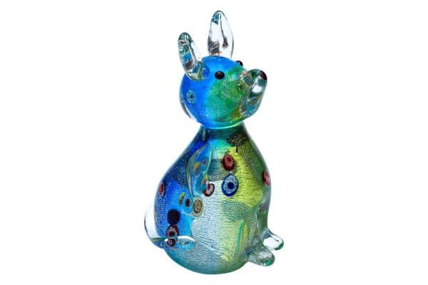 F5254 Статуэтка "Собака" салатово-голубая 8х6х13