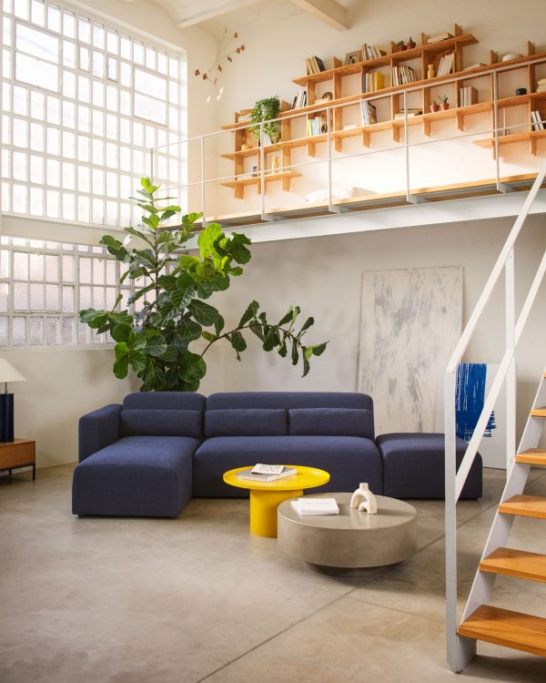 Fleksa Круглый журнальный столик из горчичного металла Ø 72 см — изображение 2